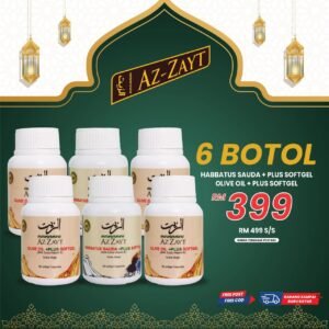 6 Botol - 3 x Habbatus Sauda & 3 x Olive Oil